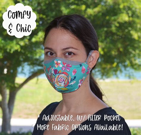 Foxes Fabric Face Mask Fitted Style Filter Pocket Adjustable | Etsy