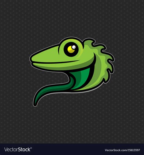 Lizard logo design template head icon Royalty Free Vector