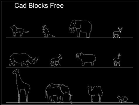 Wild animals DWG | Free download website of Autocad Blocks for Designer ...