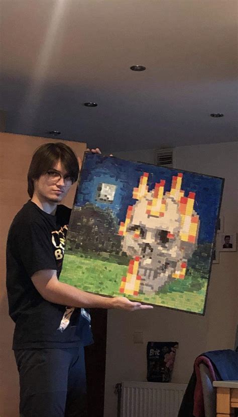 Minecraft Flaming Skull Poster Minecraft Drawings Painting Minecraft | The Best Porn Website