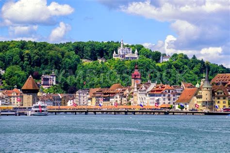 Historical medieval Old Town of Lucerne, Switzerland - GlobePhotos ...