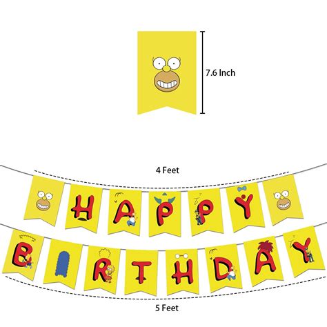 Simpsons Party Supplies , Simpson's Birthday Party Set Includes Happy Birthday Banner,Simpsons ...