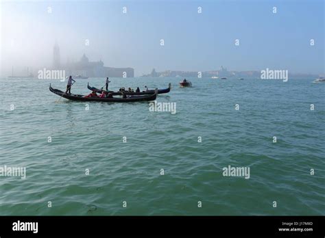 Venice, Italy, seaside next to St. Mark's square. Gondola ride in ...