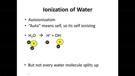 Water as an Acid & Base - Autoionization of Water - YouTube