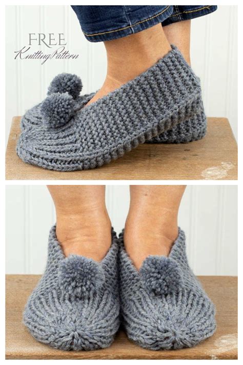 Easy Knit Rib Slippers Free Knitting Patterns - Knitting Pattern