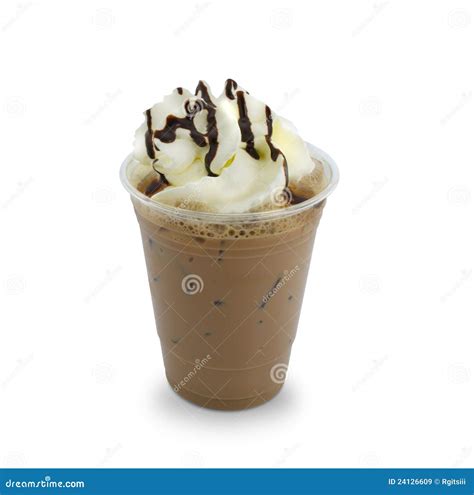 Iced Mocha With Whipped Cream Stock Image - Image of iced, isolated: 24126609