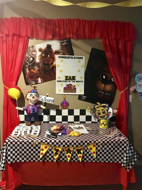 FNAF birthday Cake table | Boy birthday party themes, Bday party kids ...