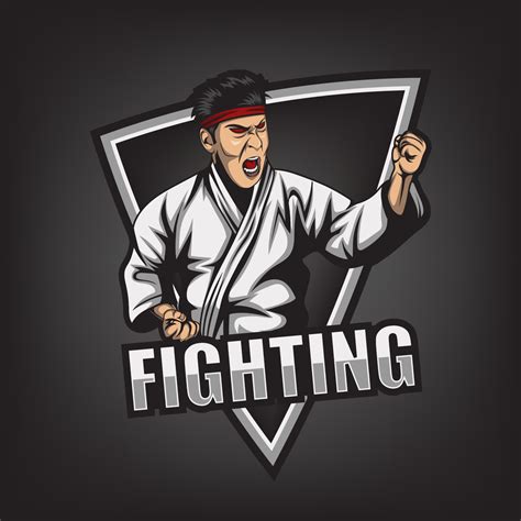 Fighter emblem illustration on dark background. vector illustration 4987139 Vector Art at Vecteezy