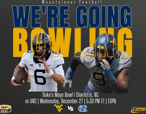 West Virginia to face UNC in Duke's Mayo Bowl - WVSports: West Virginia Mountaineers Football ...