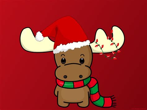 Happy Christmas Reindeer with Hat Wallpaper - High Definition, High ...