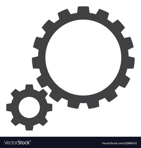 Gear transmission flat icon symbol Royalty Free Vector Image