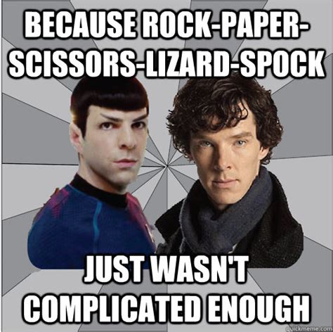 Because Rock-Paper-Scissors-Lizard-Spock Just wasn't complicated enough - Spock VS Sherlock ...