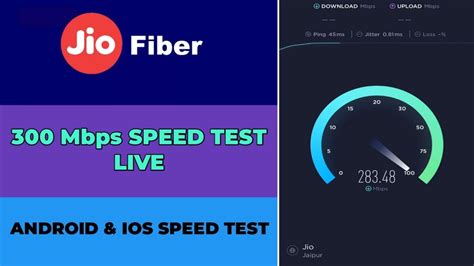 Reliance Jio 300 mbps Live Speed Test |Jio Fiber New 1299 Plan Test ...