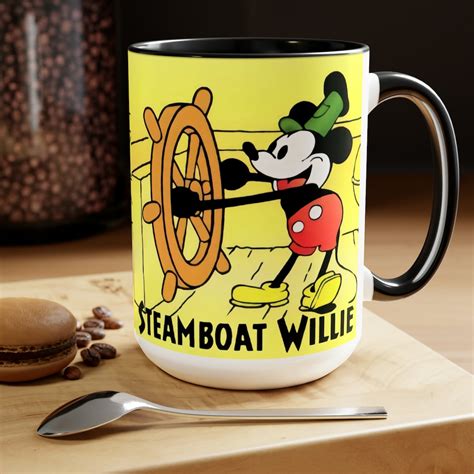 15 Oz, Steamboat Willie Colorized Yellow Two Tone Mug - Etsy