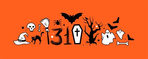 halloween set banner - vector illustration in flat style. October ...