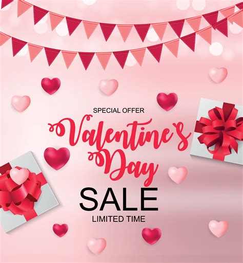 Valentines Day Sale, Discount Card. 4562728 Vector Art at Vecteezy