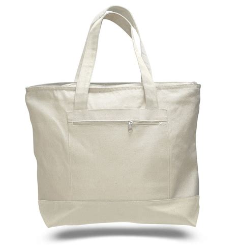 Black Canvas Tote Bag With Zipper | semashow.com