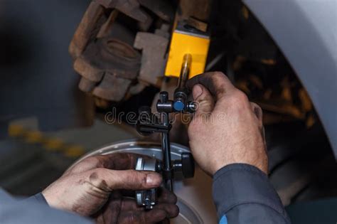 Disk Brake Repair in the Car. Stock Image - Image of caucasian, auto ...