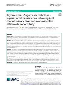 Keyhole versus Sugarbaker techniques in parastomal hernia repair following ileal conduit urinary ...