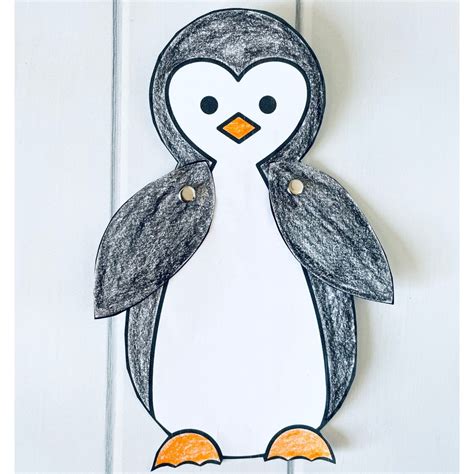 Paper Penguin Craft with Flippers that Move! (Free Printable)