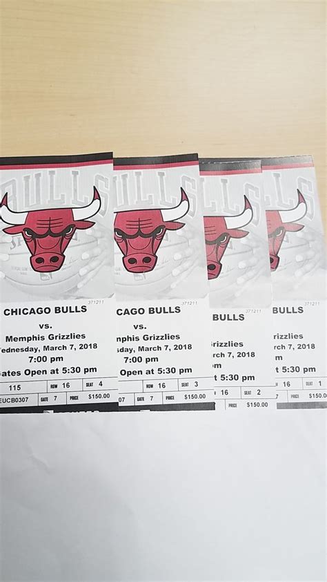 Chicago bulls tickets vs grizzlies for Sale in Chicago, IL - OfferUp