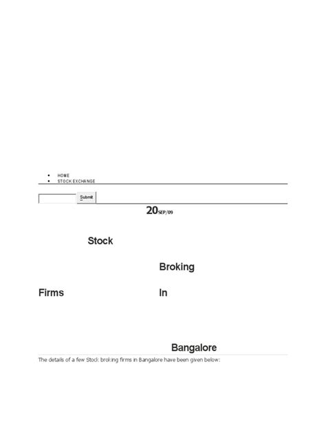 Stock: 20 Stock Broking Firms in | PDF | Stocks | Stockbroker