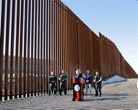 Wall or fence? First completed section of Trump’s border wall unveiled ...