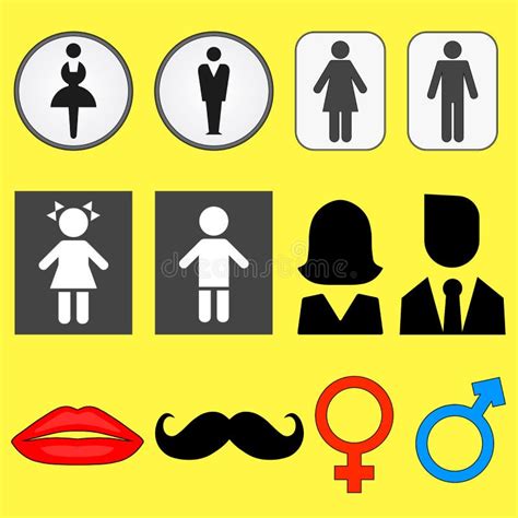 Set of Icons of Illustrations of Male and Female Symbols Stock Vector ...