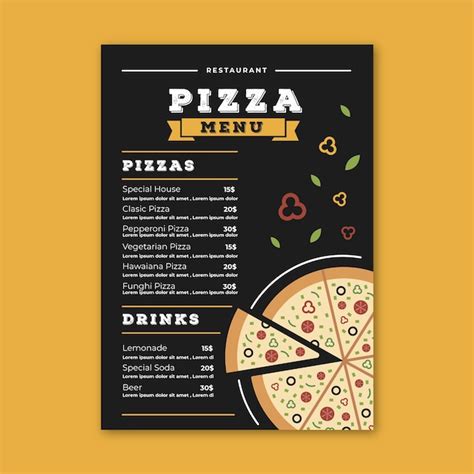 Free Vector | Restaurant menu template with pizza