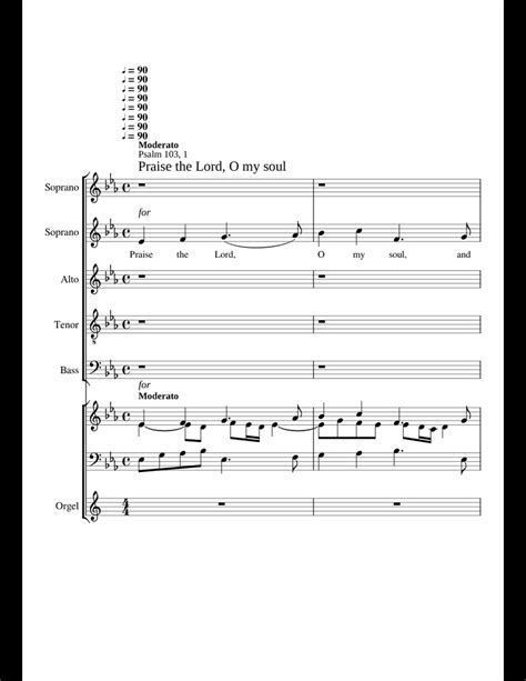 Praise the Lord, O my soul - John Camidge sheet music for Voice, Organ download free in PDF or MIDI