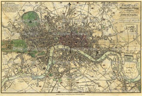 1820 London Map fabric - janinez - Spoonflower