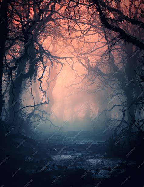 Premium AI Image | beautiful Gothic Enchanted dark night forest ...