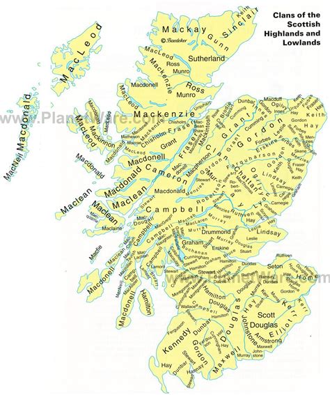 Clans of the Scottish Highlands and Lowlands Map Scotland Map, Scotland ...