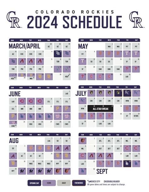 Colo Rockies Schedule 2024 Calendar - Sydel Fanechka