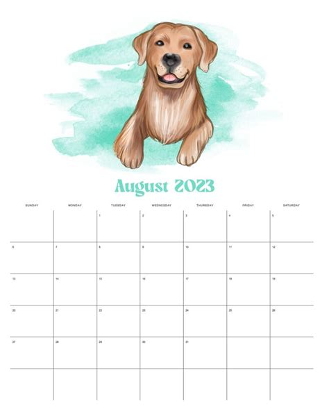 Free Printable 2023 Cute Dog Calendar - The Cottage Market