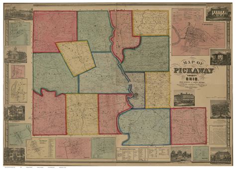 Pickaway County Ohio 1858 - Old Map Reprint - OLD MAPS