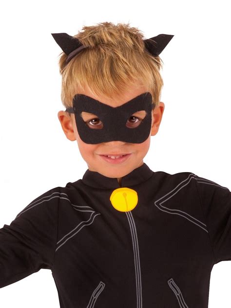 Buy Licensed Kids Boys Black Cat Noir Costume Miraculous Ladybug Cosplay Superhero Online at ...