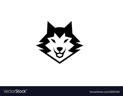 Creative black wolf head logo Royalty Free Vector Image