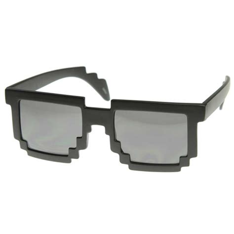 Unisex Retro Style Trendy Pixel 8 Bit Glasses Pixelated Style Square ...