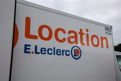 E.Leclerc Location Logo Brand and Text Sign on Panel Van Rental Trucks ...