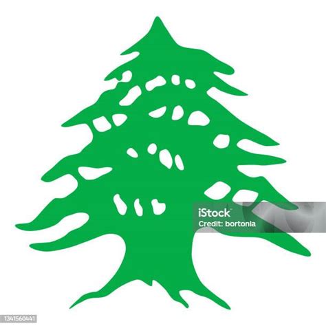 Lebanese Republic Cedar Tree Stock Illustration - Download Image Now ...