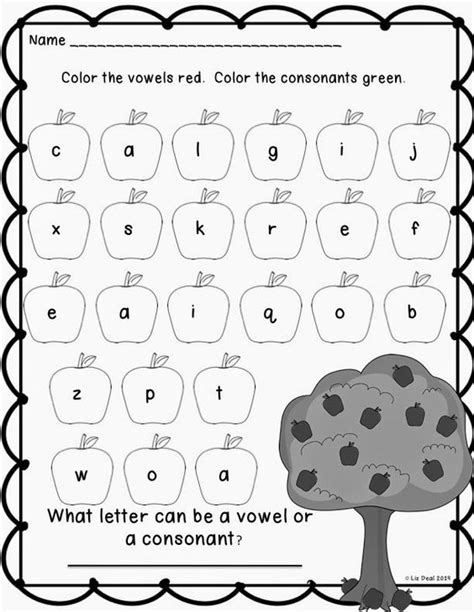 Vowel And Consonant Worksheets