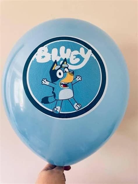 Bluey Theme Party Balloons PACK OF 6 Blue with Multicolour | Etsy