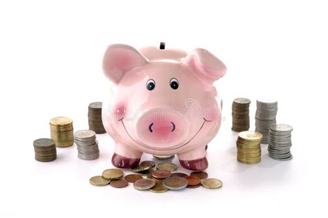 Piggy bank and coins stock photo. Image of currency, girl - 21557720