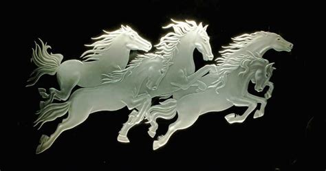 sand carved horses | Glass etching, Glass engraving, Glass painting designs