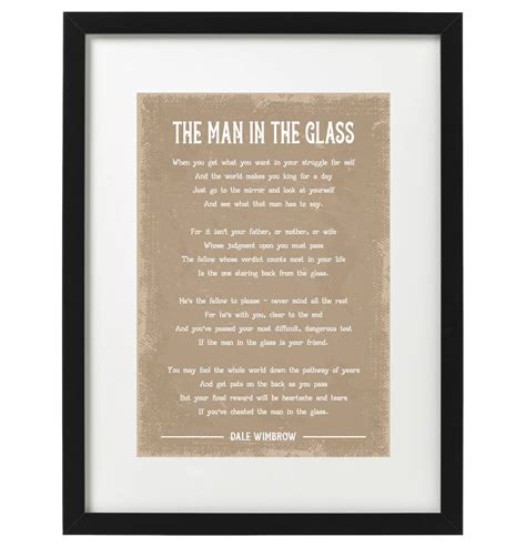 Dale Wimbrow the Man in the Glass Poem Art Print - Etsy