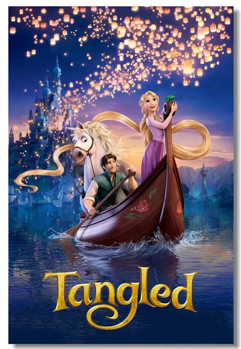 Custom Canvas Wall Decor Tangled Poster Tangled Wall Stickers Mural Cartoon Movie Wallpaper Kids ...