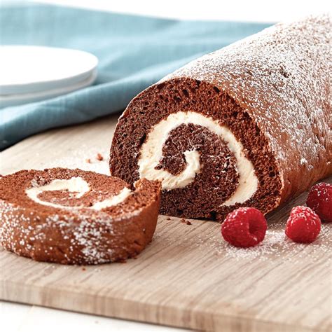 Chocolate Swiss Roll with Cream Filling