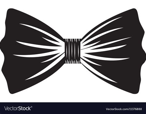 Black silhouette of bow tie Royalty Free Vector Image