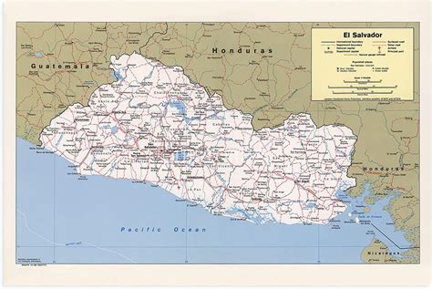 Buy HISTORIX Vintage 1980 El Salvador Map Poster - 24x36 Inch Vintage ...